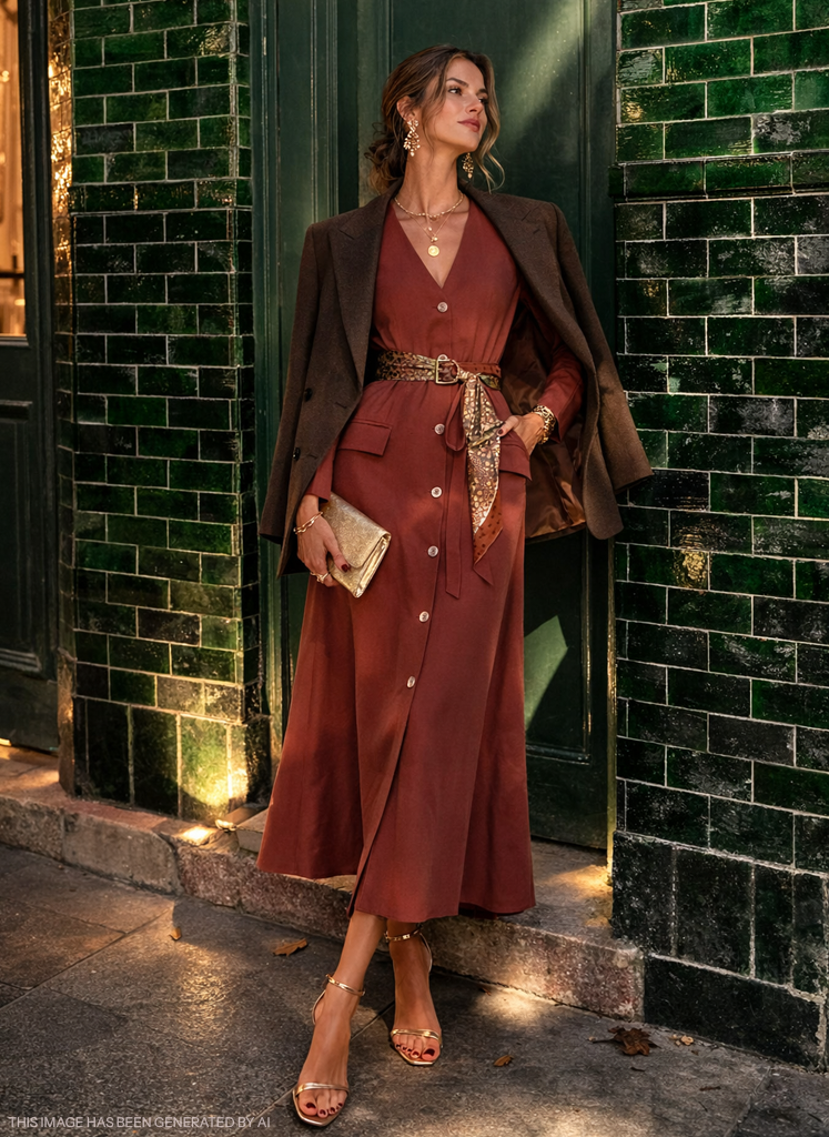 THE SHIRA DRESS TERRACOTTA