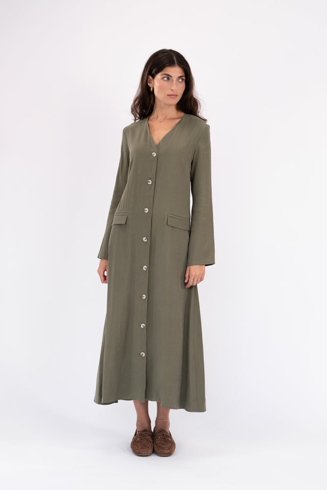 THE SHIRA DRESS KHAKI