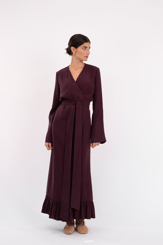 THE LEAH DRESS AUBERGINE