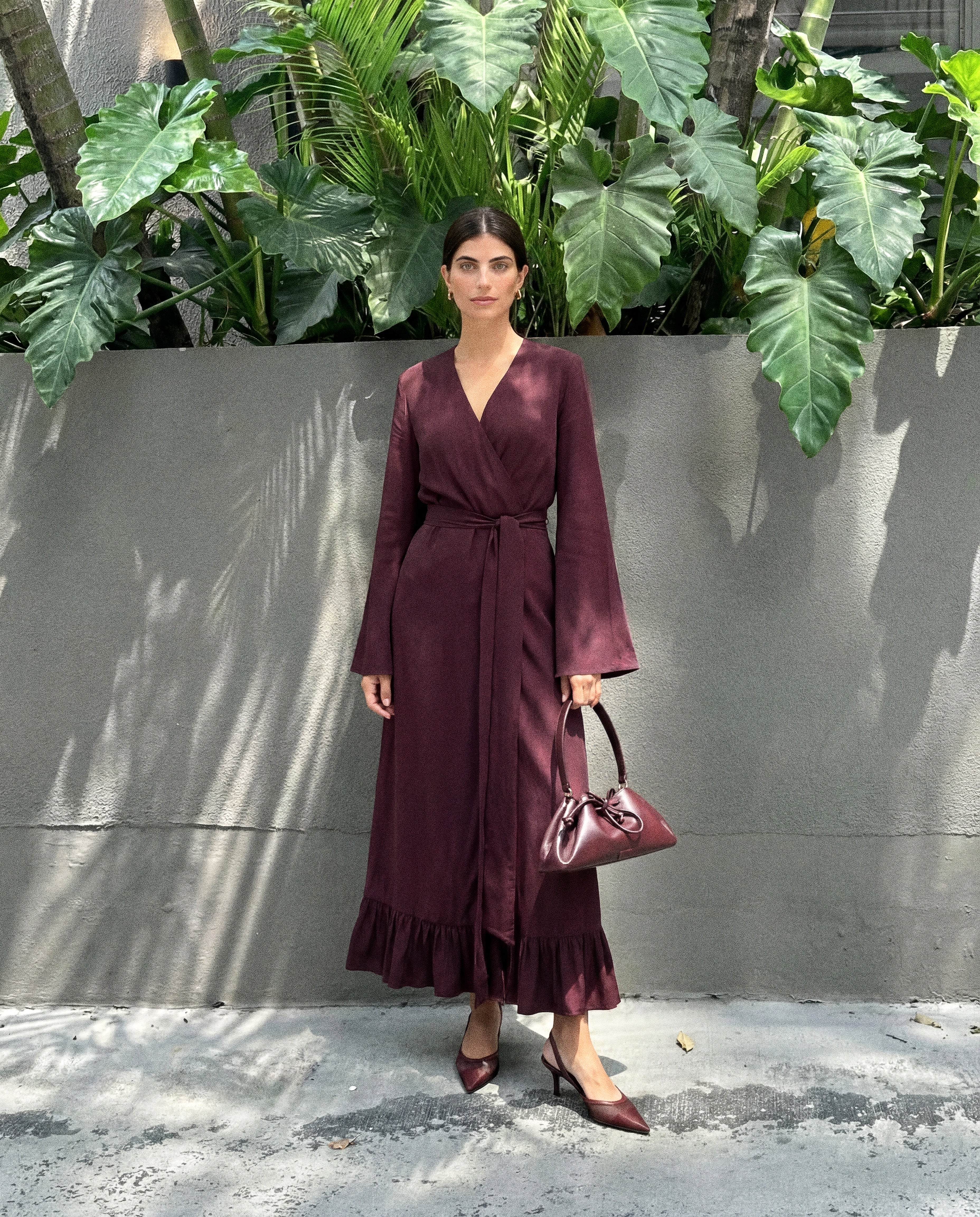 THE LEAH DRESS AUBERGINE