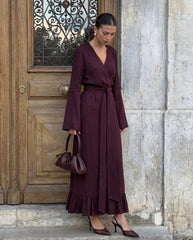 THE LEAH DRESS AUBERGINE