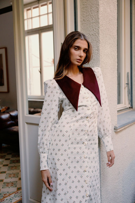 THE ZOHAR DRESS BURGUNDY