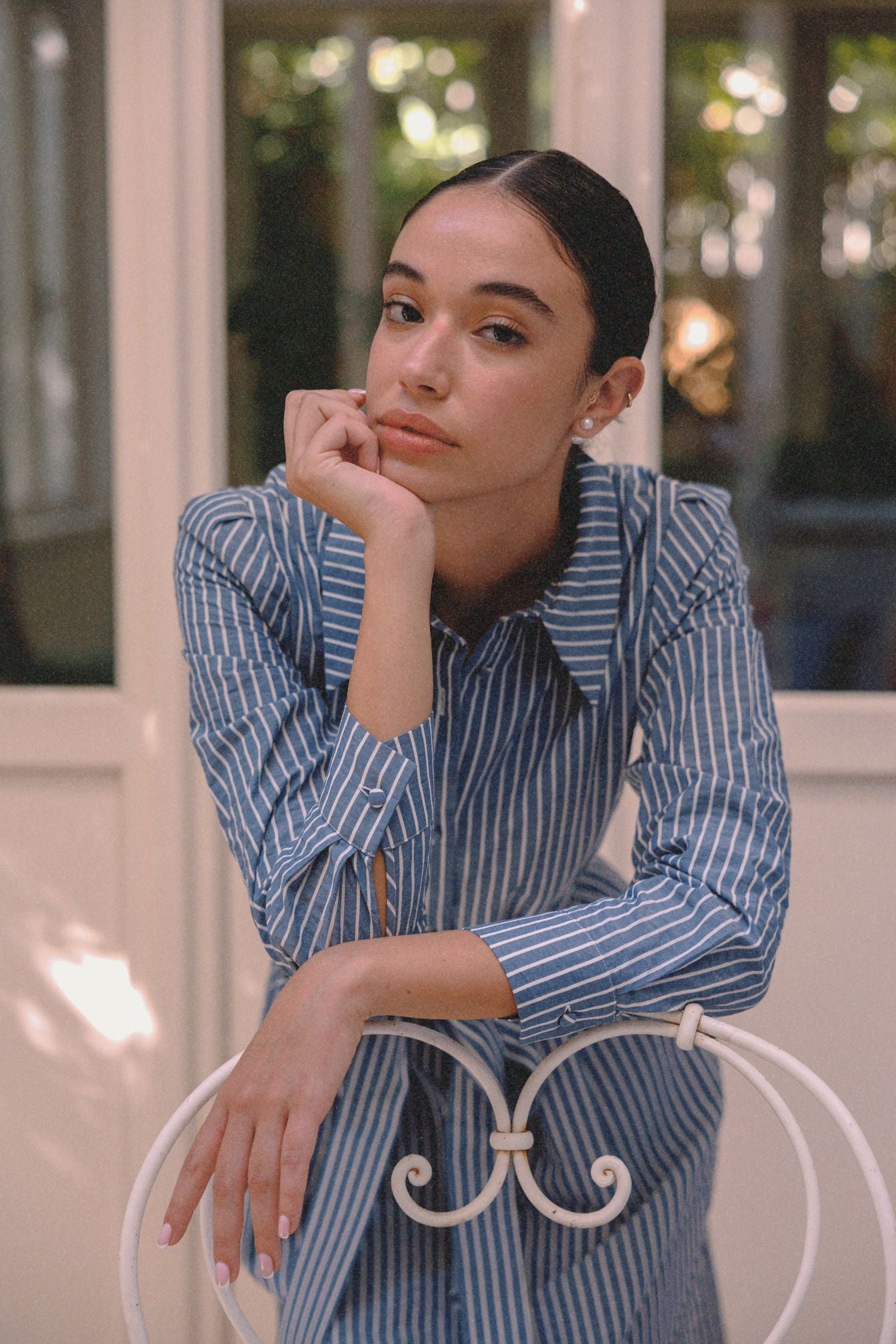 THE RACHEL DRESS BLUE STRIPE