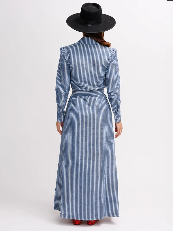 The Rachel Dress Blue Stripe