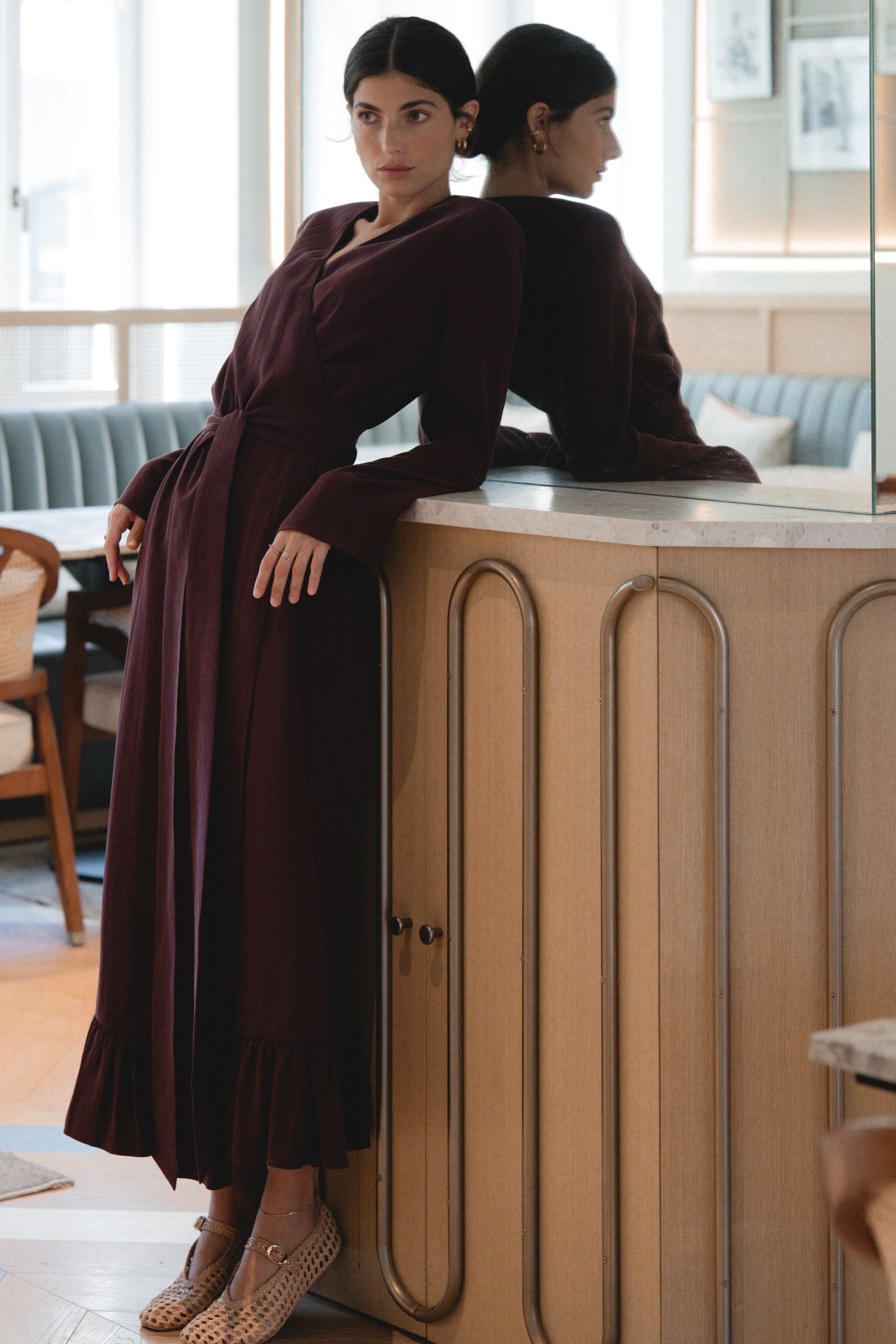 THE LEAH DRESS AUBERGINE